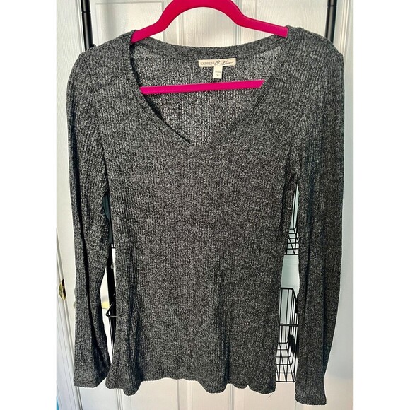 Express One Eleven Womens Pullover Sweater Gray V Neck Size S Lightly Worn - Picture 1 of 5
